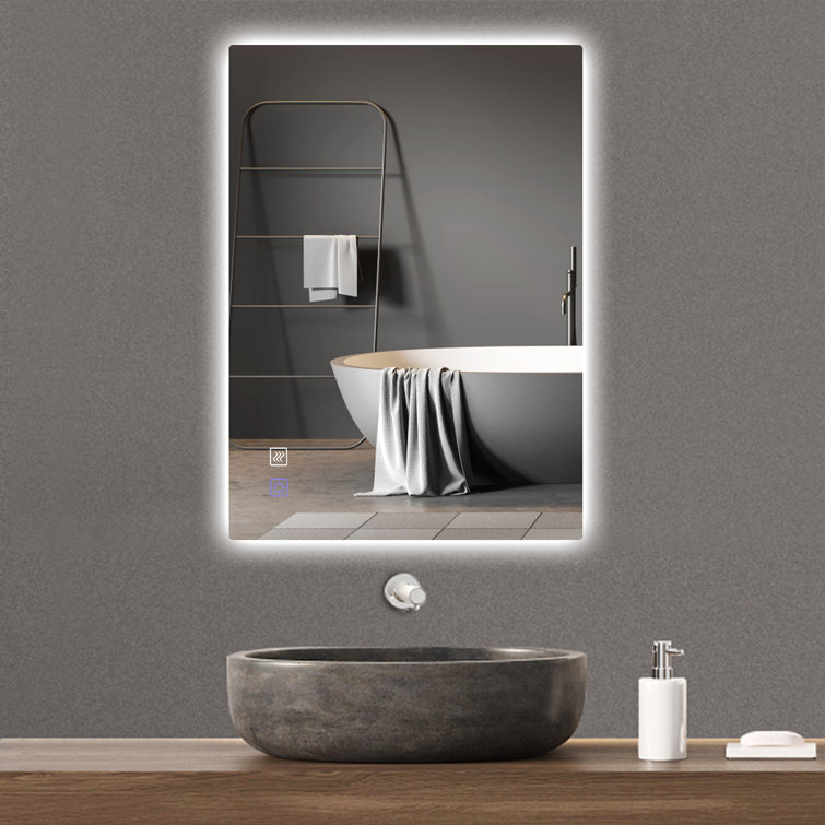 Wrought Studio Avit LED Backlit Frameless Lighted Bathroom/Vanity